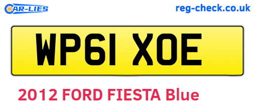 WP61XOE are the vehicle registration plates.