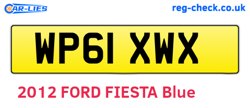 WP61XWX are the vehicle registration plates.