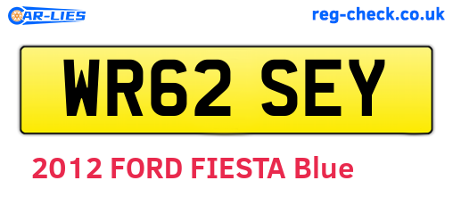 WR62SEY are the vehicle registration plates.