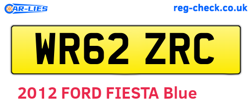 WR62ZRC are the vehicle registration plates.