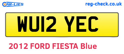 WU12YEC are the vehicle registration plates.