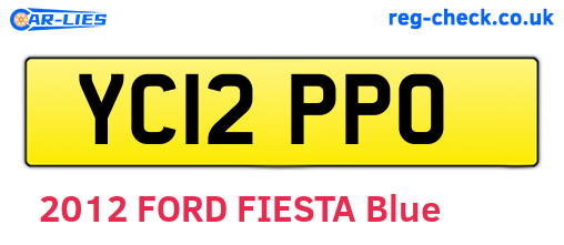 YC12PPO are the vehicle registration plates.