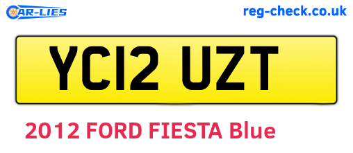 YC12UZT are the vehicle registration plates.
