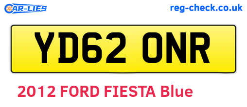 YD62ONR are the vehicle registration plates.