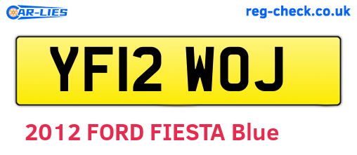 YF12WOJ are the vehicle registration plates.