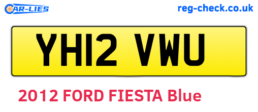 YH12VWU are the vehicle registration plates.