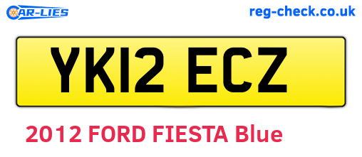 YK12ECZ are the vehicle registration plates.