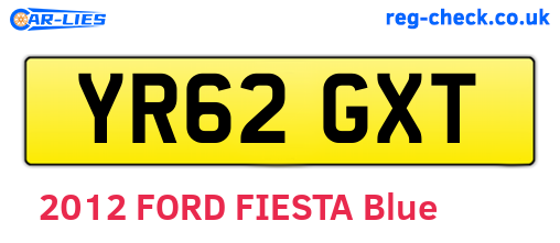 YR62GXT are the vehicle registration plates.