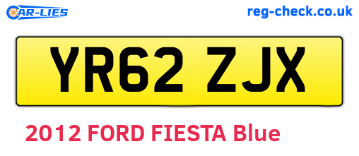 YR62ZJX are the vehicle registration plates.