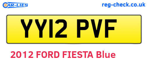YY12PVF are the vehicle registration plates.