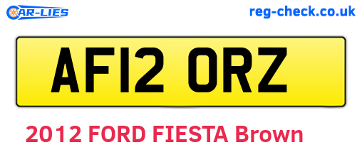 AF12ORZ are the vehicle registration plates.