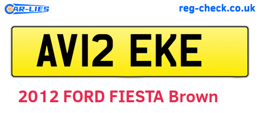 AV12EKE are the vehicle registration plates.