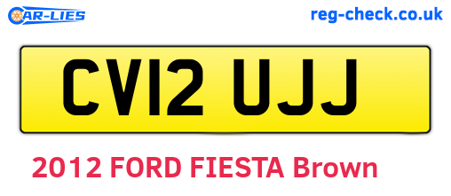 CV12UJJ are the vehicle registration plates.