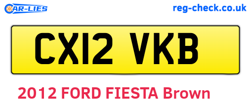 CX12VKB are the vehicle registration plates.
