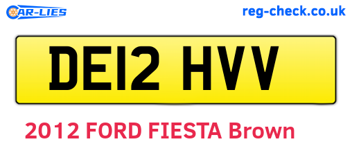 DE12HVV are the vehicle registration plates.