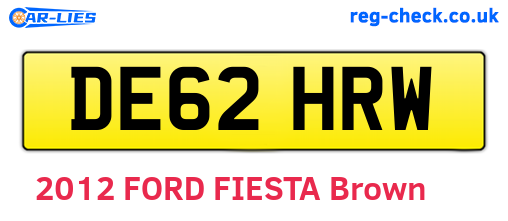 DE62HRW are the vehicle registration plates.