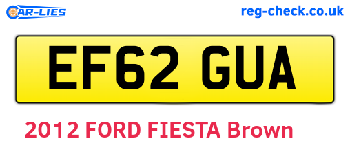EF62GUA are the vehicle registration plates.