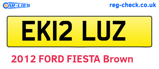 EK12LUZ are the vehicle registration plates.