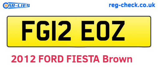 FG12EOZ are the vehicle registration plates.