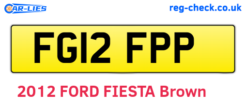 FG12FPP are the vehicle registration plates.