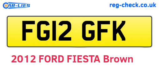 FG12GFK are the vehicle registration plates.