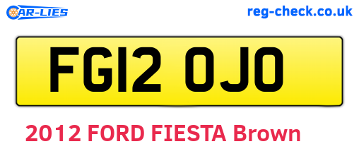 FG12OJO are the vehicle registration plates.
