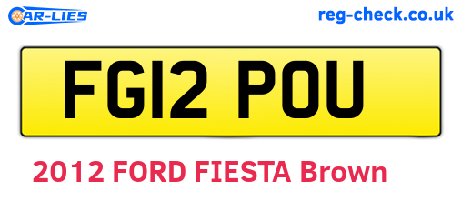 FG12POU are the vehicle registration plates.