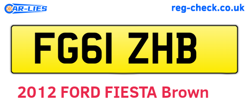 FG61ZHB are the vehicle registration plates.