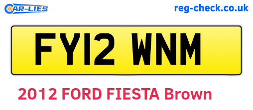 FY12WNM are the vehicle registration plates.