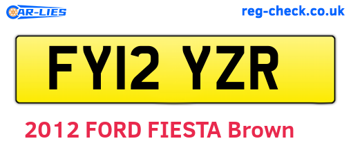 FY12YZR are the vehicle registration plates.
