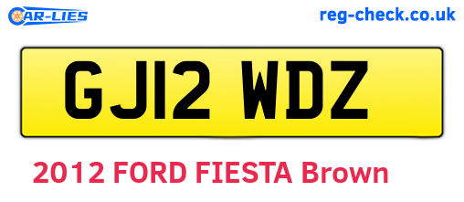 GJ12WDZ are the vehicle registration plates.