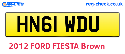 HN61WDU are the vehicle registration plates.