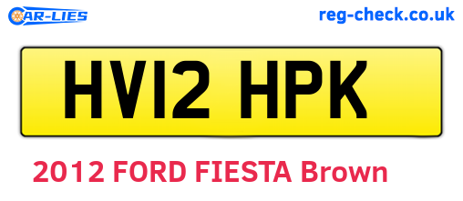 HV12HPK are the vehicle registration plates.