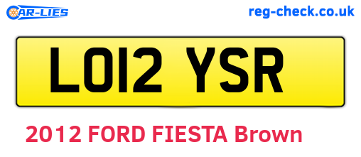 LO12YSR are the vehicle registration plates.