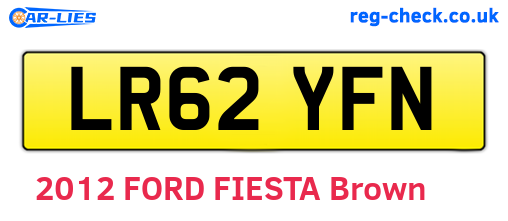 LR62YFN are the vehicle registration plates.