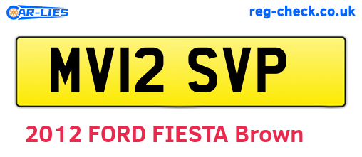 MV12SVP are the vehicle registration plates.