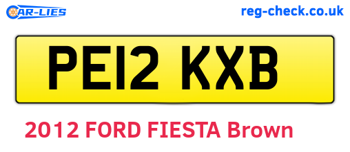 PE12KXB are the vehicle registration plates.