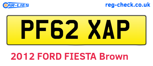 PF62XAP are the vehicle registration plates.