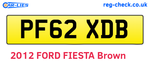 PF62XDB are the vehicle registration plates.