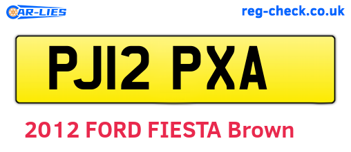 PJ12PXA are the vehicle registration plates.