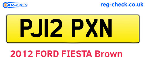 PJ12PXN are the vehicle registration plates.