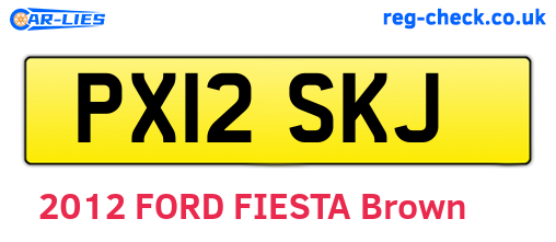 PX12SKJ are the vehicle registration plates.