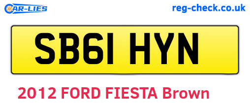 SB61HYN are the vehicle registration plates.