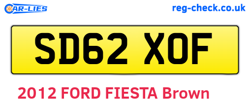 SD62XOF are the vehicle registration plates.