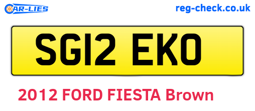 SG12EKO are the vehicle registration plates.