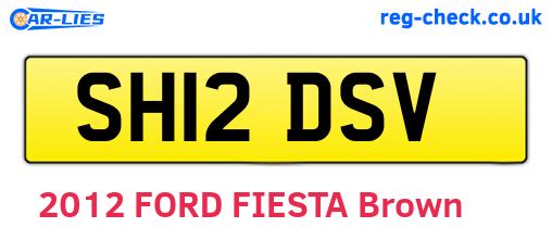 SH12DSV are the vehicle registration plates.