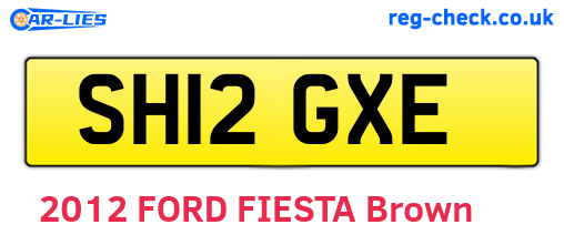 SH12GXE are the vehicle registration plates.