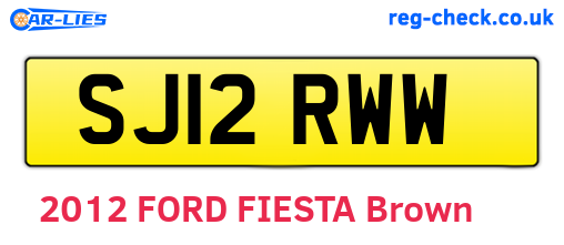 SJ12RWW are the vehicle registration plates.