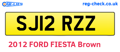 SJ12RZZ are the vehicle registration plates.