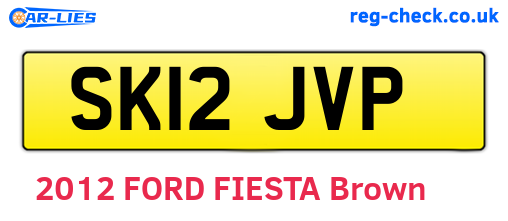 SK12JVP are the vehicle registration plates.